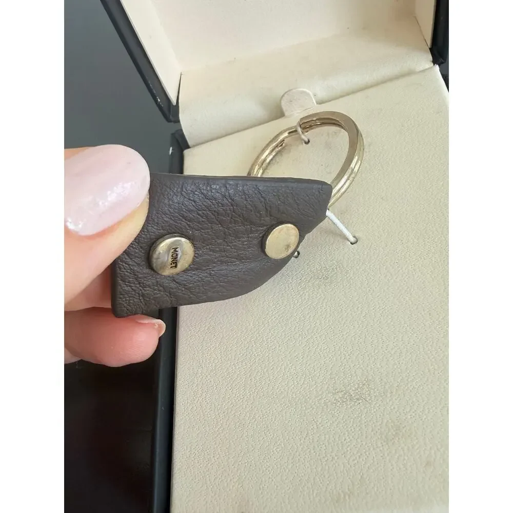 Vintage Monet for Men leather & metal keychain in its original branded box